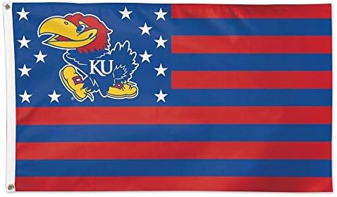 WinCraft NCAA University of Kansas 13410115 Deluxe Zászló, 3 x 5'