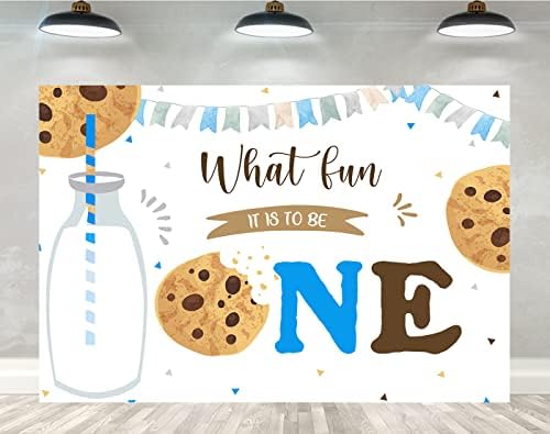 Ticuenicoa 5×3ft Cookie Téma Háttér, Milyen jó, hogy Egy Cookie Tej Kék Baba Zuhany Fehér Háttér, Fiúk, Gyerekek, Party Dekoráció