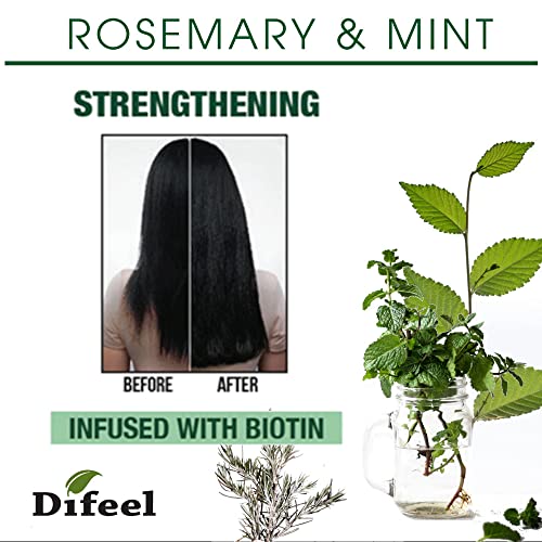 Difeel Rozmaring, Menta, Haj Erősítése Kondicionáló Biotin 12 oz. - Készült Természetes Rozmaring Olajat a Haját Növekedés