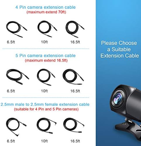 PixelMan Biztonsági Kamera Hosszabbító Kábel,6.5 ft 4 Pin Férfi-Nő tolatókamera Hosszabbító Kábelt a Kamera Tükör Kamera