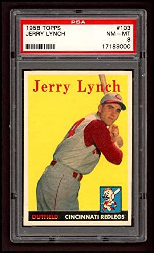 1958 Topps 103 Jerry Lynch Cincinnati Reds (Baseball Kártya) PSA a PSA 8.00 Vörösök