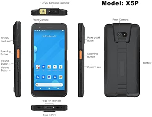 [Android 10 +2D-Szkenner ] RUGILINE Mobil Számítógép 2D Szkenner 5.7-es Kézi Masszív PDA, Támogatja a Vezeték nélküli Wi-Fi