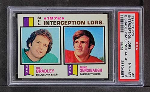 1973 Topps 5 Interception Vezetők Bill Bradley/Mike Sensibaugh Philadelphia/Kansas City Sasok/Chiefs (Foci Kártya) PSA
