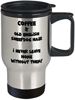 Old English Sheepdog Utazási Bögre - Vicces, Aranyos Tea Csésze Kávé - Tökéletes Utazáshoz, Valamint Ajándékok