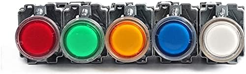 NEYENS 22mm Pillanatnyi XB2-BW3361 Kerek Nyomógomb Kapcsoló LED/Neon Fény 1NO 24V/AC220V/AC380V (Szín : Zöld, Nem, Méret