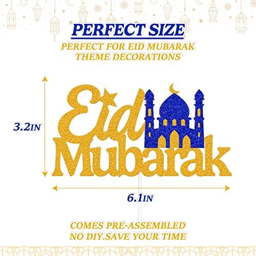 Eid Mubarak Torta Topper Ramadam Kareem Dekoráció Eid Ramadan Dekoráció Otthon Eid Al-Fitr Fél Ünnep, Hold, Csillag Lámpás