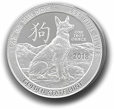1 oz Kínai Naptári Évben a Kutya kerek ezüst