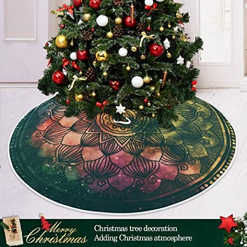 Oarencol Mandala Virág Galaxy karácsonyfa Szoknya 36 hüvelyk Bohém Geometria Virágos Karácsonyi Ünnepi Parti Fa Mat Dekoráció