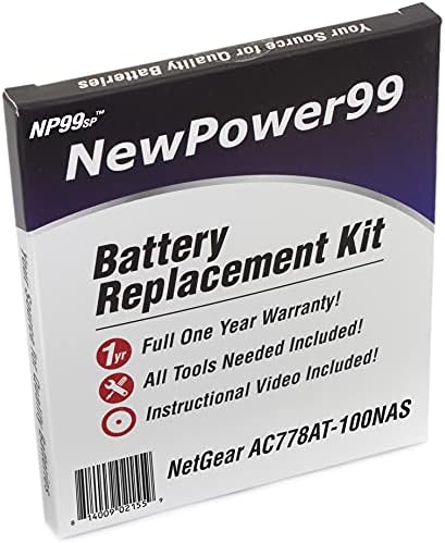 NewPower99 Akkumulátor Csere Készlet, Akkumulátor, Videó Utasításokat Eszközök NetGear AC778AT-100NAS Hotspot