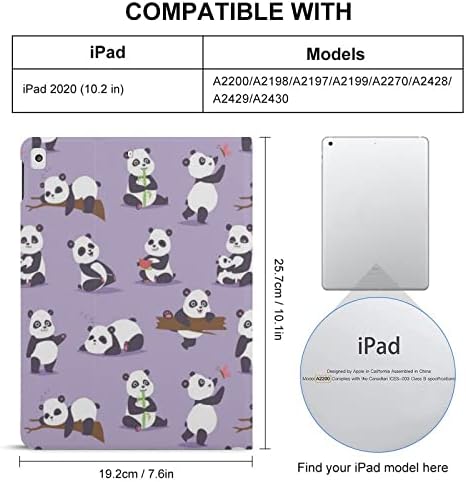 Panda Maci Cude Tabletta Esetben Slim Flip Állvány Védő Fedél tolltartó Kompatibilis IPAD 2020 （10.2 a）