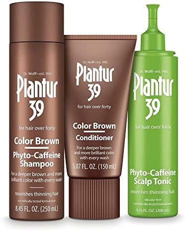 Plantur 39 Barna Szín Ragyogóan Barna 3-Step Rendszer - Növény-Koffein Sampon, Kondicionáló, Tonik