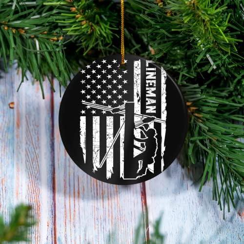 Nap Bolt karácsonyfa - Védő Amerikai Zászló USA Elektromos Kábel Dísz Fekete Kör Dísz, Ajándék Ajándék, lakberendezés, Dekoráció,