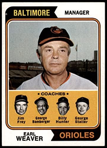 1974 Topps 306 Orioles Vezetők Earl Weaver/George Bamberger/Jim Frey/Billy Hunter/George Staller Baltimore Orioles (Baseball