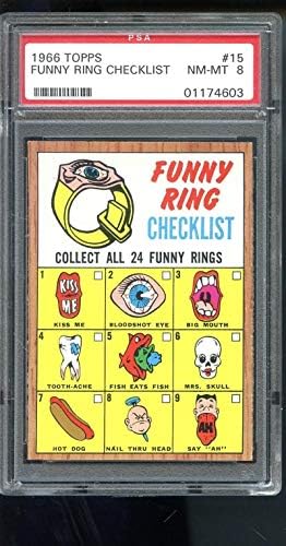 1966 Topps 15 Vicces Gyűrű Lista NM-MT PSA 8 Osztályú Labdarúgó-Kártya - Aláíratlan Labdarúgó Kártyák