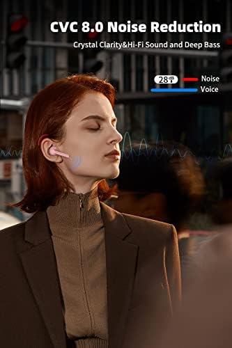 Vezeték nélküli Fülhallgató, Bluetooth, ENC zajszűrő Mély Basszus in-Ear Sztereó fülhallgató,IPX6 Vízálló Fejhallgató, Mikrofon,