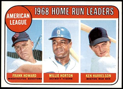 1969 Topps 5 AL HR Vezetők Frank Howard/Willie Horton/Ken Harrelson Washington/Detroit/Bostoni Szenátorok/Tigris/Red Sox