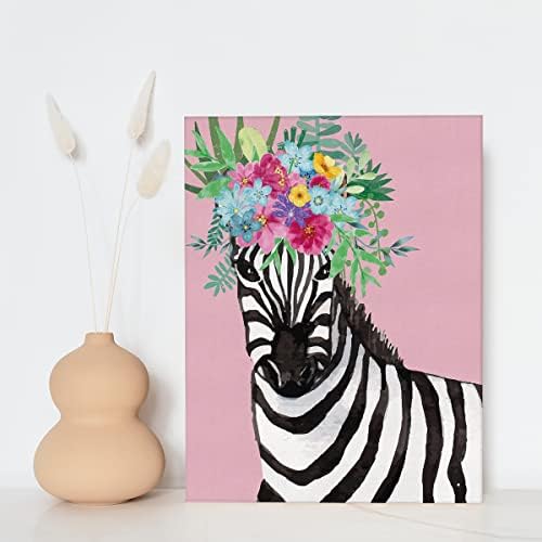 NISTOMISU Színes Virág Korona Zebra Vászon Nyomatok Fali Dekor Virág Zebra Vászon, Művészi Jel, Vászon Poszter Ajándékokat,