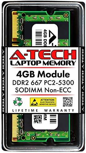 Egy-Tech 4GB (2x2GB) DDR2 667MHz SODIMM PC2-5300 1.8 V CL5 200-Pin Non-ECC nem pufferelt Laptop RAM Memória bővítés Készlet