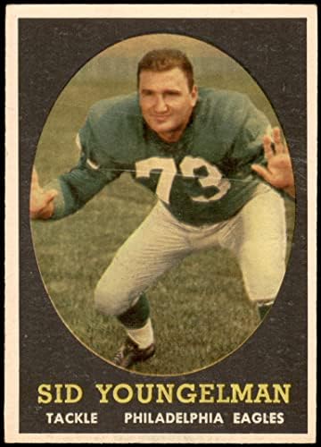 1958 Topps 24 Sid Youngelman Philadelphia Eagles (Foci Kártya) VG/EX Sasok Alabama