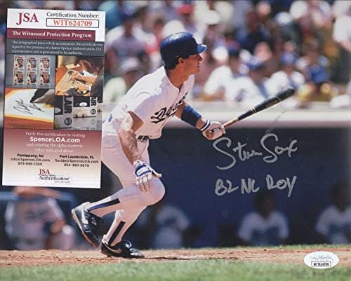 Steve Sax Dodgers 82 Nl Roy Aláírt Dedikált 8x10 Fotó Szövetség Wit624709 - Dedikált MLB Fotók