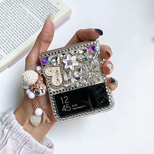 iFiLOVE Samsung Galaxy Z Flip 4 Bling Csillogás az Esetben, Lányok, Nők, Aranyos Luxus Szikrázó Gyémánt Kristály Strassz-Szerelem