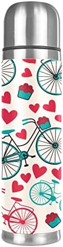 Kávés Bögre, Termosz, Bögre, Kávés Pohár, Hőszigetelt Bögre, valentin kerékpár szerelmes szív minta