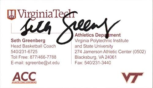 Seth Greenberg Aláírt Üzleti Kártya Dedikált Virginia Tech Kosárlabda 66366 - Dedikált Egyetemi Kosárlabda
