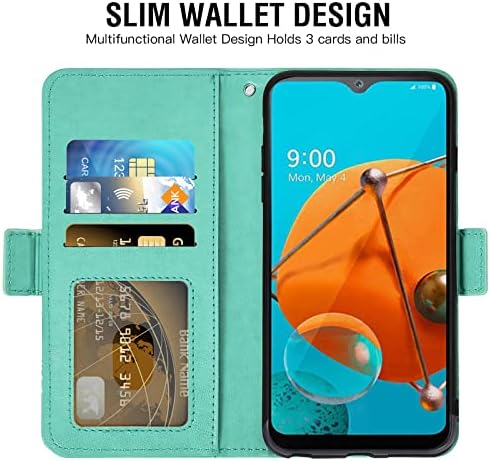 Asuwish Kompatibilis LG K51/Tükrözik LTE/Q51 Tárca az Esetben Edzett Üveg kijelző Védő fólia Flip Card Holder mobiltelefon