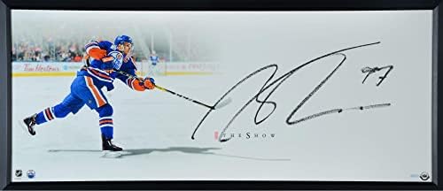 Connor McDavid Edmonton Oilers Keretes Dedikált 46 x 20 A Show-Fénykép, - Felső szint - Dedikált NHL-Fotók