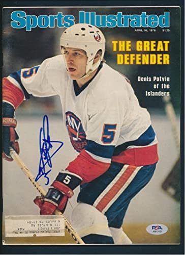 Denis Potvin Aláírt Sports Illustrated Autogramot PSA/DNS AM13121 - Dedikált NHL Magazinok
