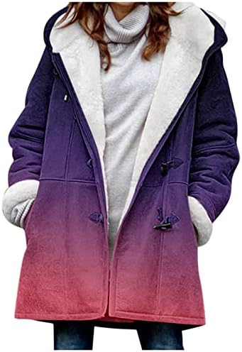 Alkalmi Gombok Kabátok Női Fuzzy Nyakkendő Festék Nyomtatott Szilárd Polár Kapucnis Gradiens Plu Méretű Női Kabát Laza Női