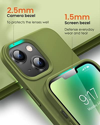 OuXul iPhone 14 szilikontok, iPhone 13-Ügyben [Katonai Csepp Védelem] [Anti-Semmiből Mikroszálas Bélés] Szilikon Ultra Slim