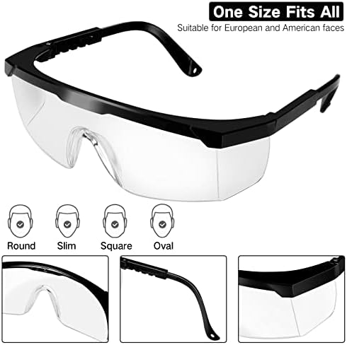 Puzyun [5-Pack] Fekete Védőszemüveg,Világos Anti-köd/Anti-Semmiből Biztonsági Szemüveg Szeme elleni Védőszemüveget Védő Szemüveg