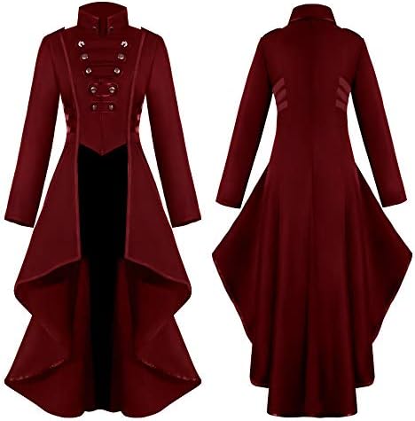 Kabát Gótikus Női Csipke Halloween Jelmez Fűző Gombot Kabát Frakk Női Kabát, Cipzáras fel Edzés Felsők