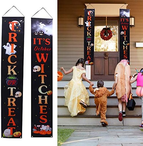 Cabilock Kitűnő 1 Pár Halloween Bejárati Ajtó Banner Tornácon Dekoráció Üdv Jelek Lakberendezés