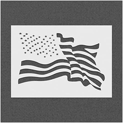 USA Zászló Sablon Festés - Lézeres Vágás Újrafelhasználható 14mil Mylar Stencil - Wall Art Festmény, Rajz Sablon Kézműves