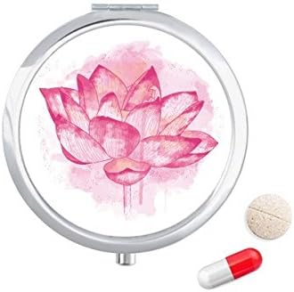 Rózsaszín Akvarell Lótusz Virág, Növény Tabletta Esetben Zsebében Gyógyszer Tároló Doboz, Tartály Adagoló