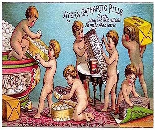Egy Viktoriánus kereskedelmi kártya reklám tablettát, azt állítva őket, hogy egy biztonságos, kellemes, megbízható családi