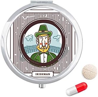 Ír Zöld Állattartási Illusztráció Tabletta Esetben Zsebében Gyógyszer Tároló Doboz, Tartály Adagoló