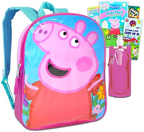 Gyors Előre Peppa Pig Hátizsák Lányoknak - Csomag 15 Peppa Pig Hátizsák, Mini kifestőkönyv, Matricák, Víz, Üveg, Több | Peppa