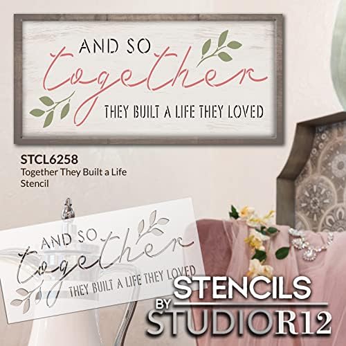 Együtt Építették Élet Idézet Stencil által StudioR12 | Szerelem, Esküvő, meg a Vétel Művészet | Mesterség DIY Rusztikus Hálószoba