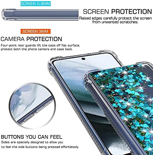 YZOK Galaxy S21 FE Esetben,Samsung S21 FE Esetben,a HD kijelző Védő fólia,Ütésálló Védő Tiszta Ügy, hogy a Lányok, Nők,Bling