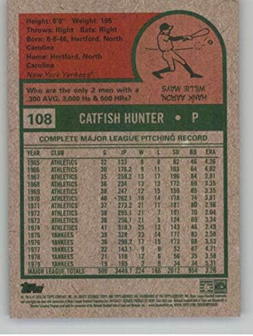 2019 Topps Archives Baseball 108 Harcsavadász New York Yankees (1975 Topps Design) MLB Hivatalos Kereskedési Kártya