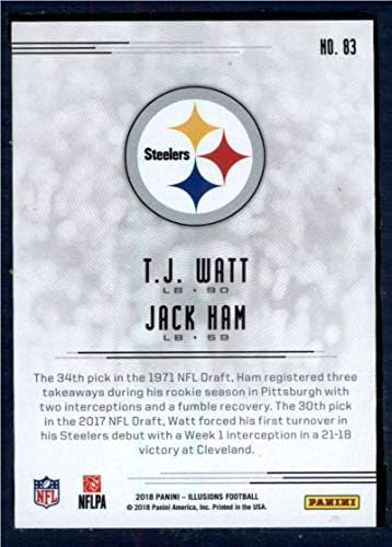 2018 Panini Illúziók Foci 83 Jack Ham/T. J. Watt Pittsburgh Steelers Hivatalos NFL Trading Card