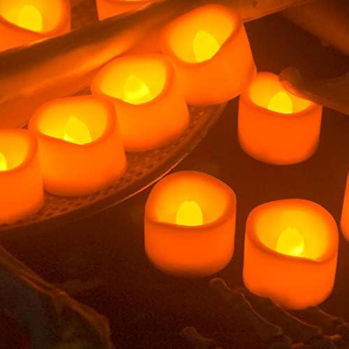 Narancssárga Kis LED Fogadalmi Gyertyák 12 Pack elemes Tea Lámpák Elektromos Pislákoló Flameless LED Gyertya a Halloween