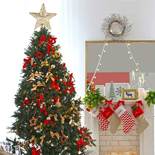 BESTOYARD Karácsonyi Dekorációk, Karácsonyi Csillag Topper Csillogó 5 Pont, Csillag, fa tetején karácsonyfa Topper Dísz Dekoráció