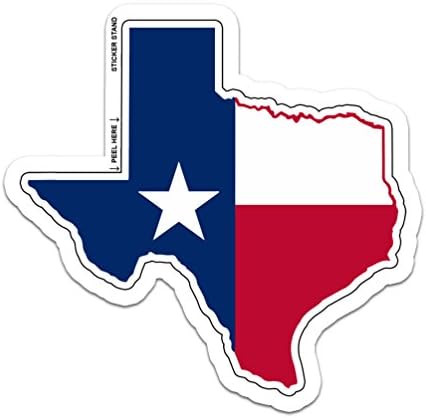 Texas Állam Térkép Zászló Nagy autó ablak matrica, matrica 10 x 10