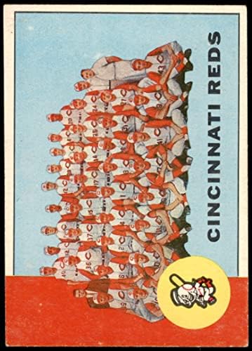 1963 Topps 63 Vörösök Csapat Cincinnati Reds (Baseball Kártya) EX+ Vörösök