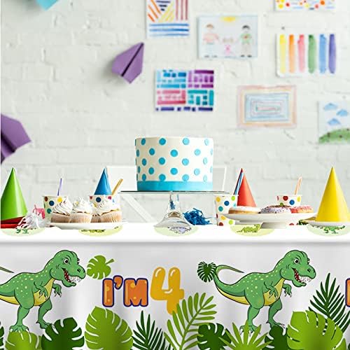 Dinoszaurusz vagyok, 4 Éves Party Terítő Dino Party Kellékek, Gyerekeknek, Fiúknak, Dino Téma Születésnapi Party Műanyag