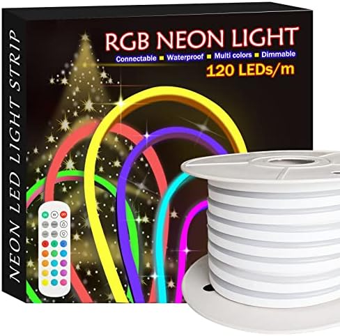 LED-es NEON a Kötelet Lámpák Kültéri,20Ft RGB NEON LED Szalag Világítás Kültéri Vízálló,120LEDs/M,Szabályozható/Több Színben
